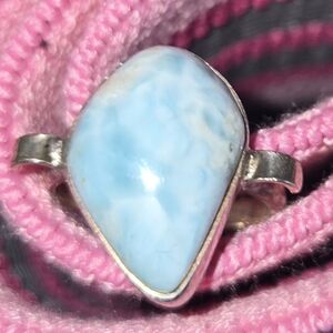 Larimar And Silver Ring